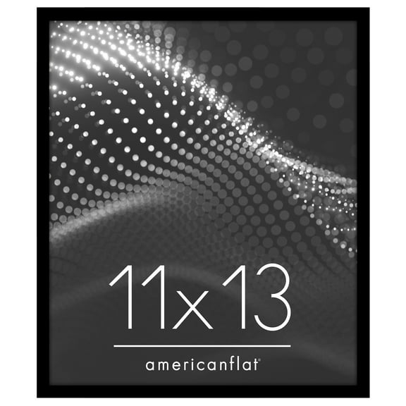 Americanflat 11x13 Picture Frame with Shatter-Resistant Glass Streamline Collection Thin Border Wall - Black