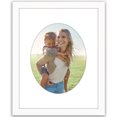 thumbnail image 1 of Americanflat 11x14 Picture Frame with Oval-Shaped Mat Shatter-Resistant Glass elevate cherished photos - White, 1 of 9