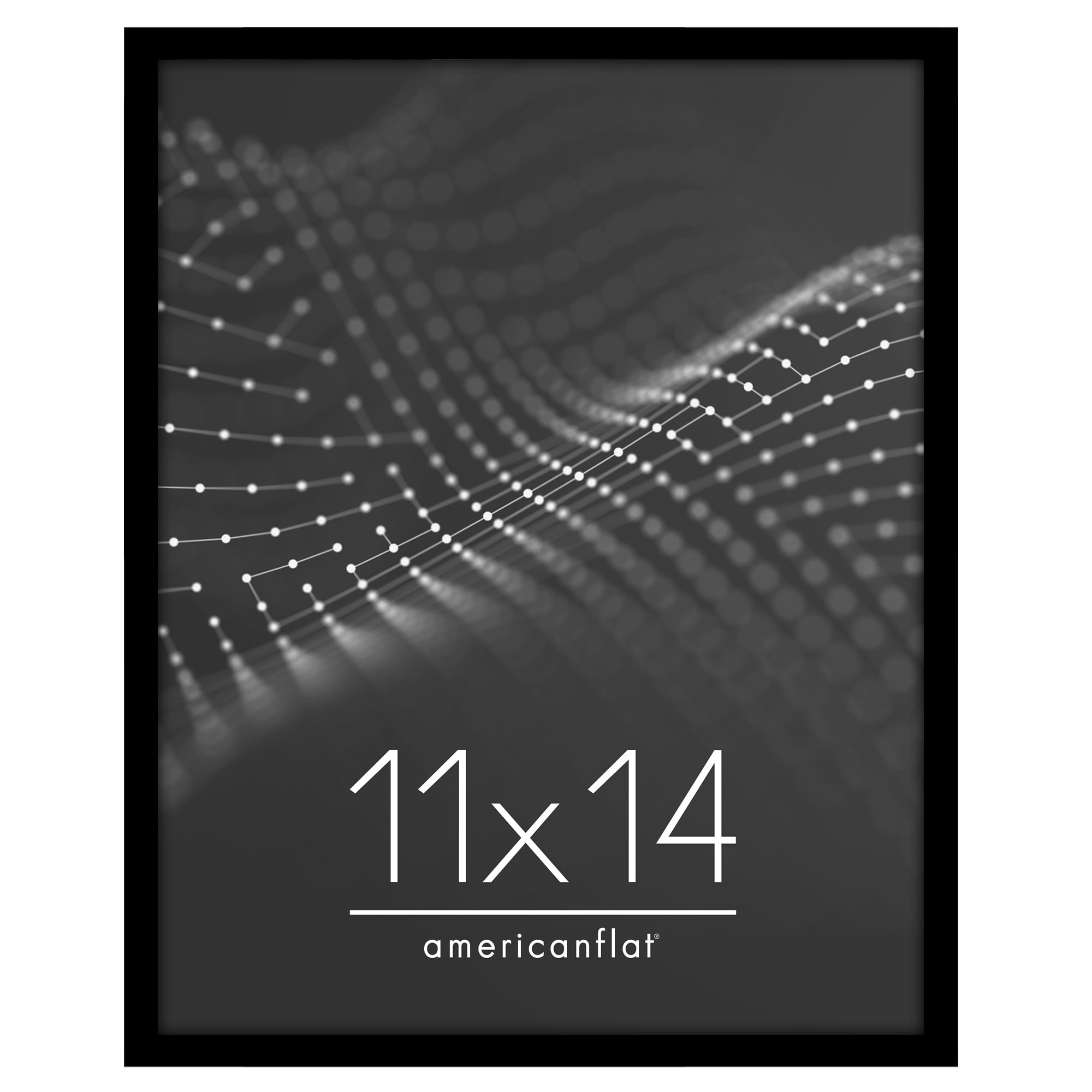 Americanflat 11x14 Picture Frame with Shatter-Resistant Glass Streamline Collection Thin Border Wall - Black