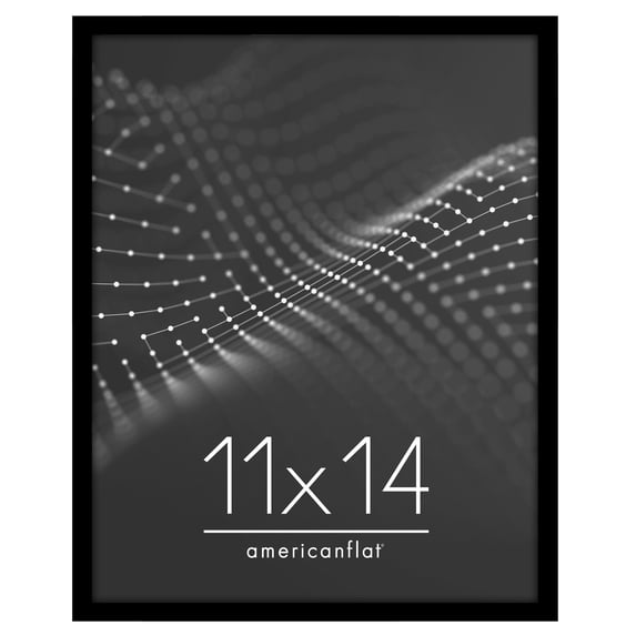 Americanflat 11x14 Picture Frame with Shatter-Resistant Glass Streamline Collection Thin Border Wall - Black