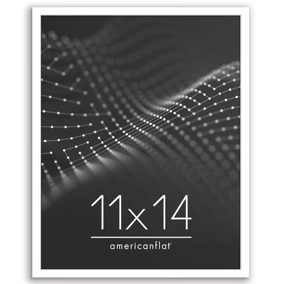 Americanflat 11x14 Picture Frame with Shatter-Resistant Glass Streamline Collection Thin Border Wall - White
