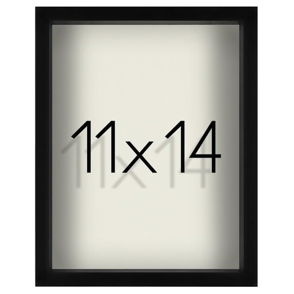 Americanflat 11x14 Shadow Box Frame with Shatter-Resistant Glass Silhouette Collection Large Display - Black
