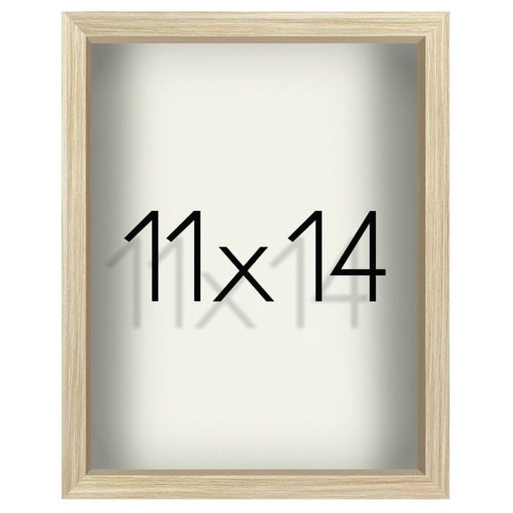 Americanflat 11x14 Shadow Box Frame with Shatter-Resistant Glass Silhouette - Dark Oak with Soft Felt Back