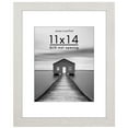 thumbnail image 1 of Americanflat 11x14 Picture Frame with Shatter-Resistant Glass with 8x10 Mat Display Photo Hudson Wide - White, 1 of 8