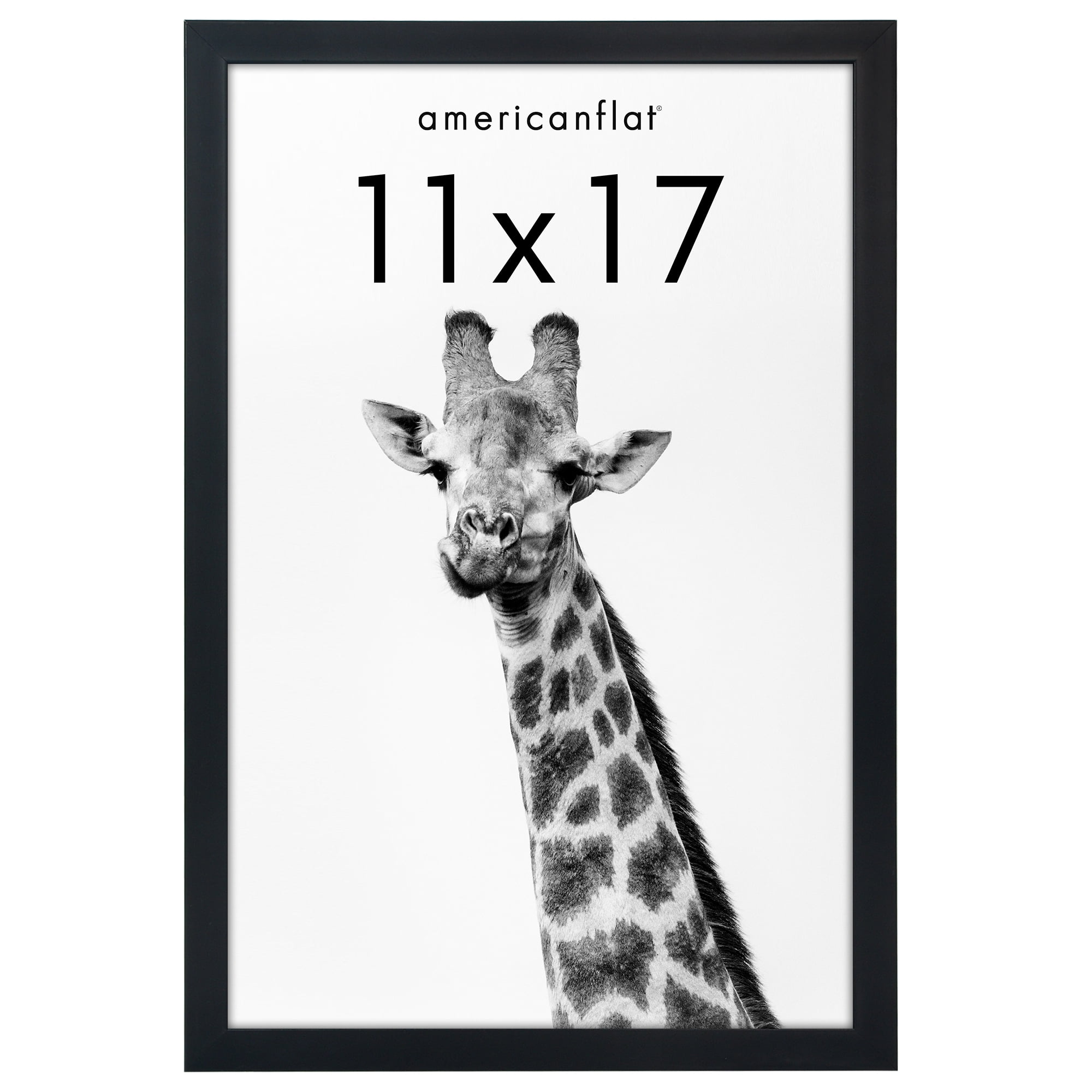 Americanflat 11x17 Picture Frame with Polished Plexiglass Soho Collection Gallery Style Deep Molding - Black