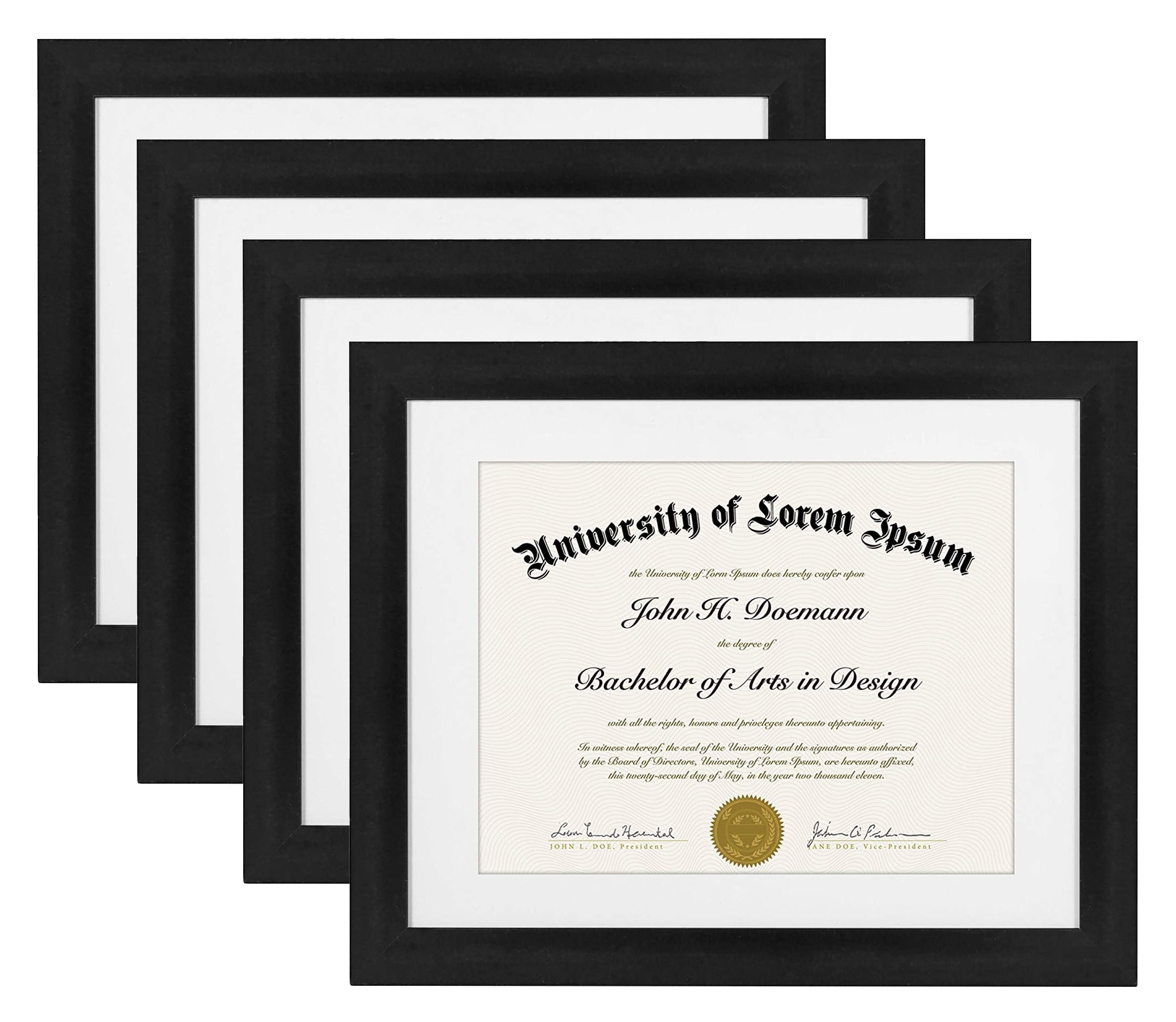 Americanflat 11x14 Black Diploma Frame Displays 8.5x11 Diplomas with