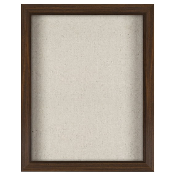 Americanflat 11x14 Shadow Box Frame in Walnut with Soft Linen Back - Composite Wood with Polished Glass for Wall and Tabletop