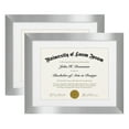 thumbnail image 1 of Americanflat 11x14 Silver Diploma Frame - Displays 8.5x11 Diplomas with Mat or 11x14 Inch Without Mat - Shatter-Resistant Glass. Hanging Hardware Included! (2 Pack), 1 of 5