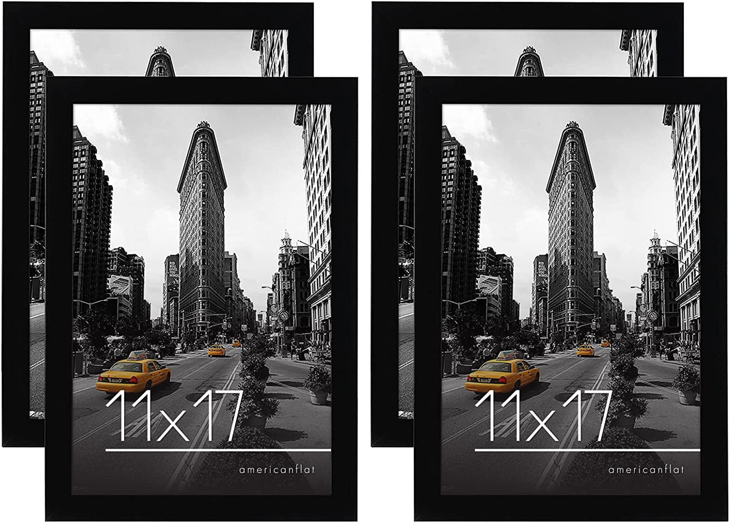 Americanflat 11x17 Picture Frame, MDF wood and shatter-resistant glass ...