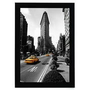 Americanflat 11x17 Picture Frame, MDF wood and shatter-resistant glass, portrait and landscape display, Black