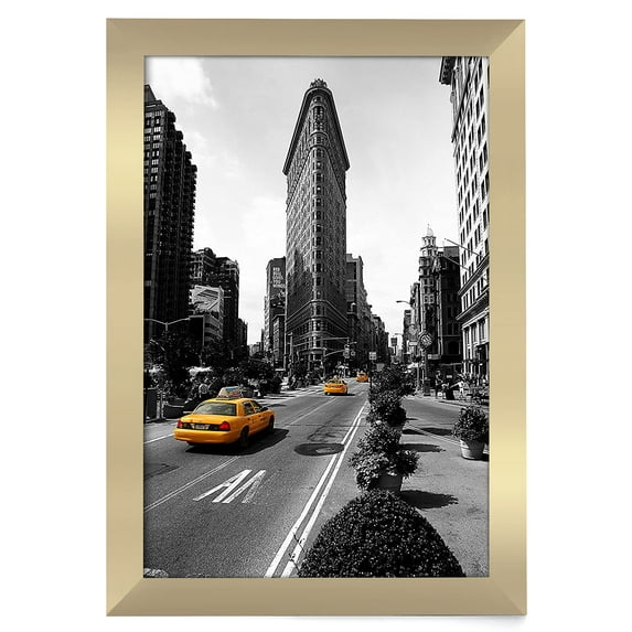 Americanflat 11x17 Picture Frame, MDF wood and shatter-resistant glass, portrait and landscape display, Gold