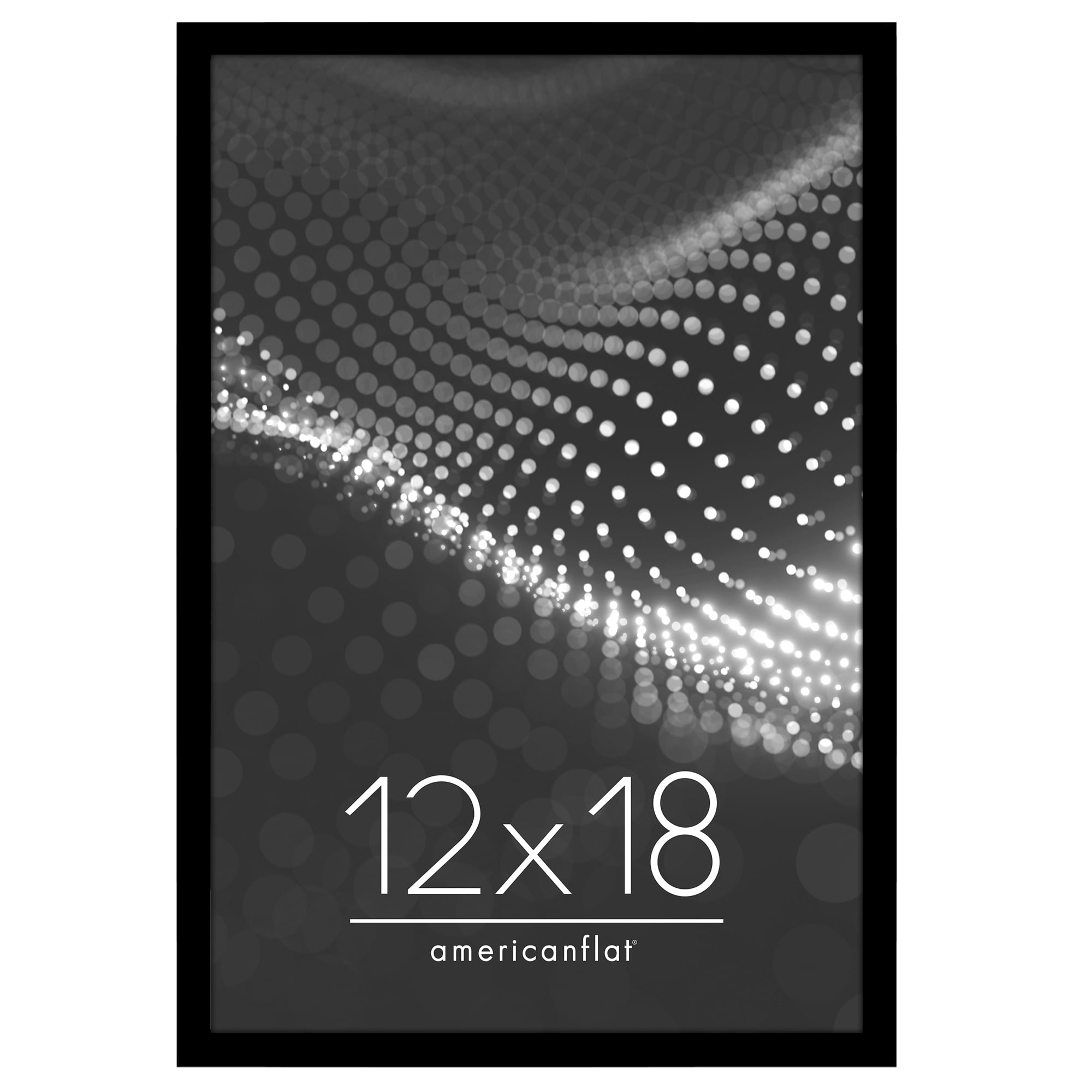 Americanflat 12x18 Poster Frame with Polished Plexiglass Streamline Collection Thin Border Wall - Black