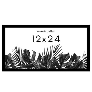 Americanflat 12" x 24" Picture Frame - Composite Wood and Plexiglass Cover - Black