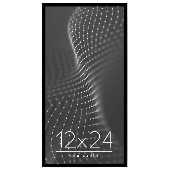 Americanflat 12x24 Picture Frame with Polished Plexiglass Streamline Collection Thin Border Wall - Black
