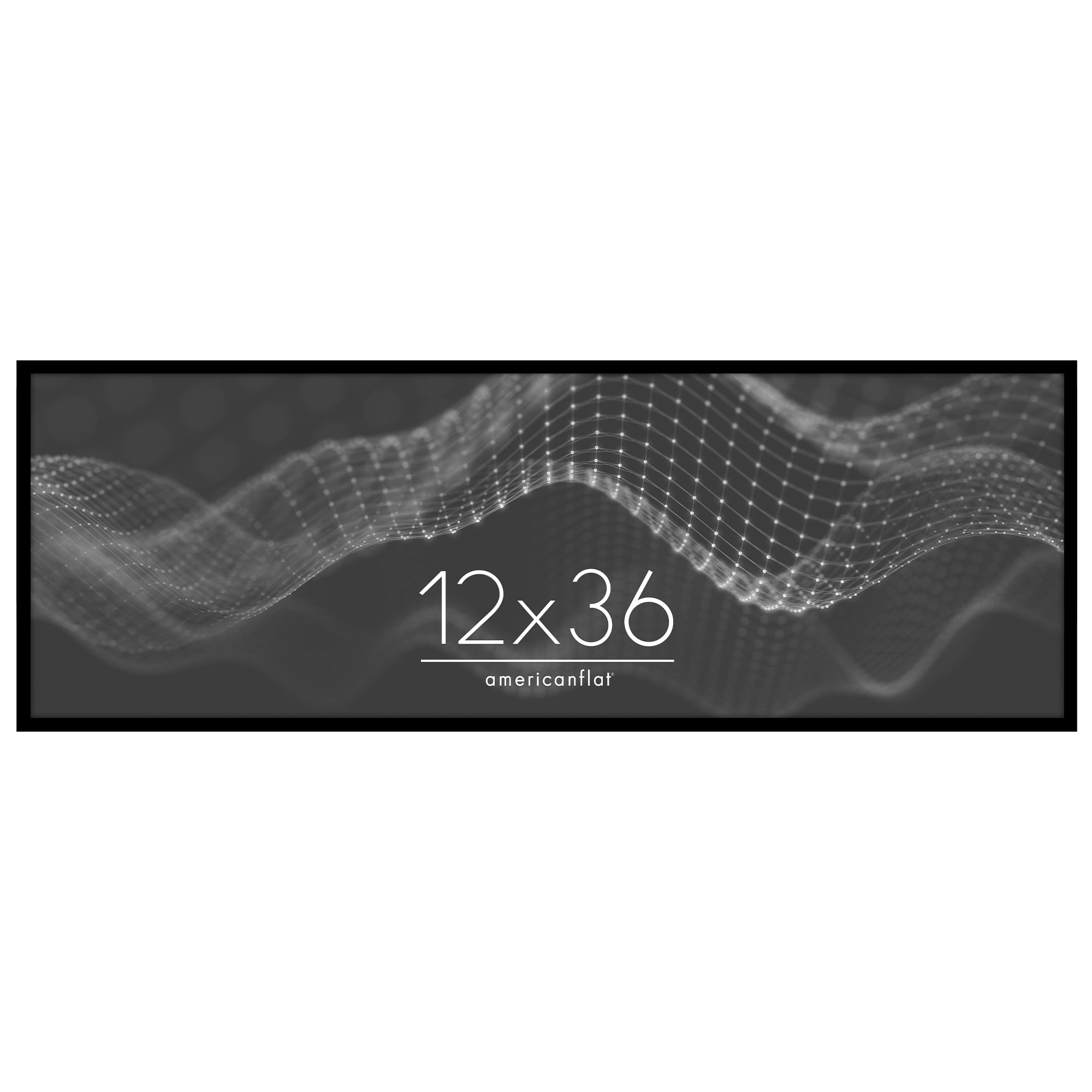 Americanflat 12x36 Picture Frame with Polished Plexiglass Streamline Collection Thin Border Wall - Black