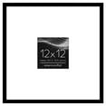 thumbnail image 1 of Americanflat 12x12 Picture Frame with Polished Plexiglass with 4x4 Mat Display Photo Streamline Thin - Black, 1 of 8