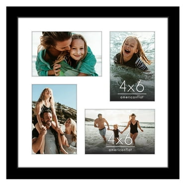Americanflat 12x12 Collage Picture Frame - Fits Four 4x6 Photos or One 12x12 Picture - Black