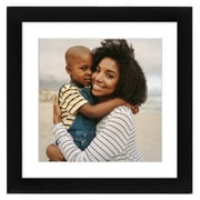 Americanflat 12x12 Picture Frame in Black - Displays 8x8 With Mat and 12x12 Without Mat - Composite Wood with Shatter Resistant Glass - Horizontal and Vertical Formats for Wall