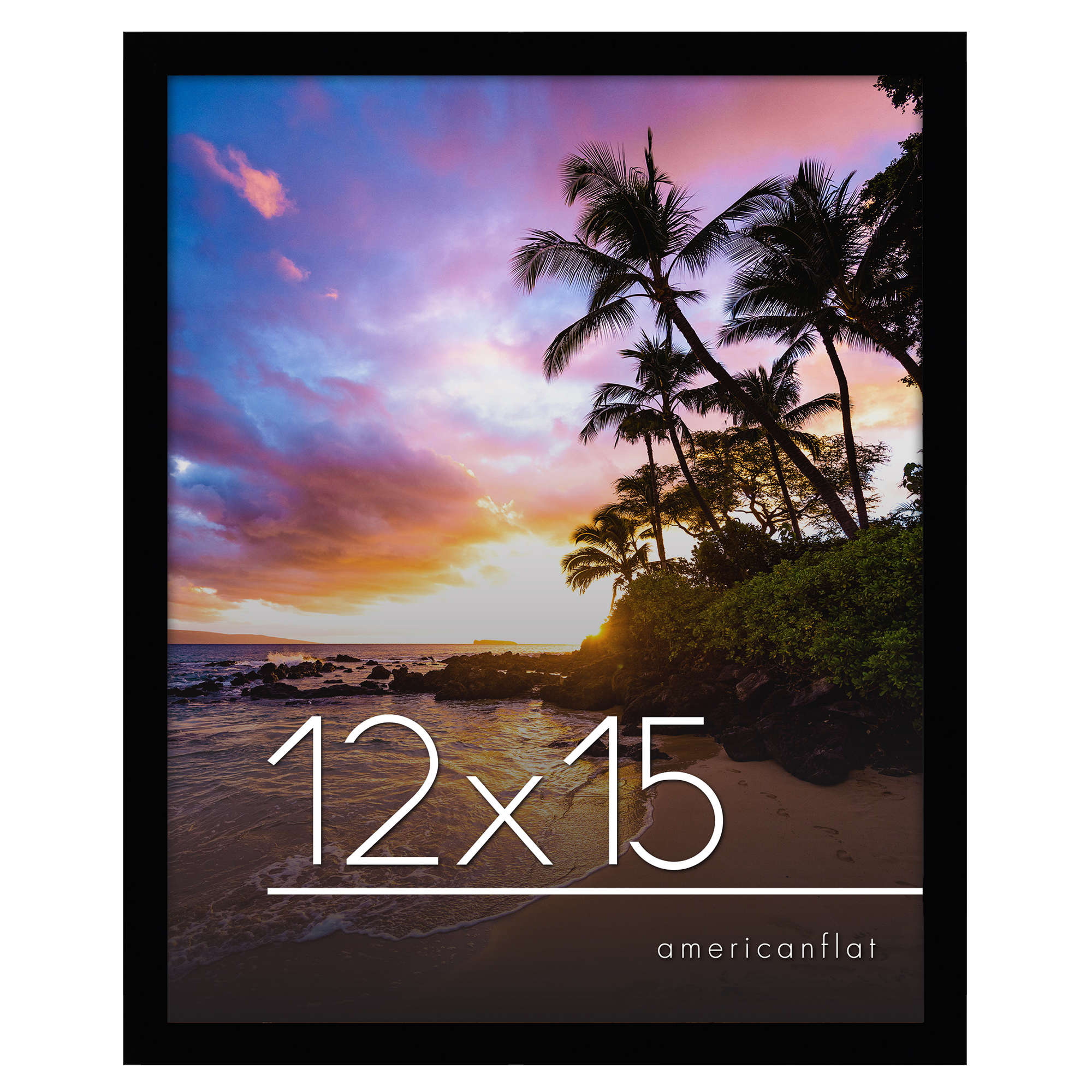 Americanflat 12x15 Picture Frame In Black Composite Wood With Shatter 