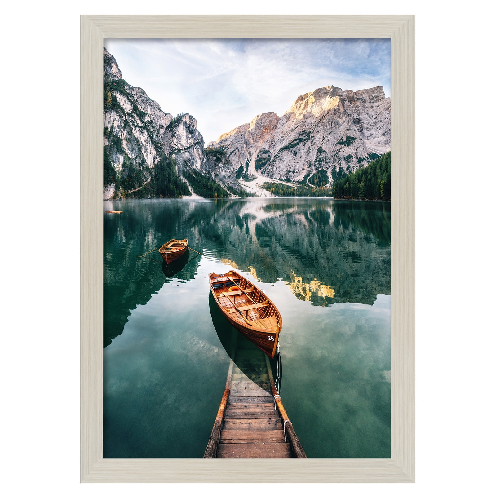 Americanflat 12x18 Picture Frame, MDF wood and shatter-resistant glass, portrait and landscape display, Lightwood
