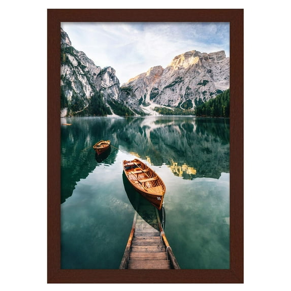 Americanflat 12x18 Poster Frame in Mahogany - Composite Wood with Shatter Resistant Glass - Wall Mounted Horizontal and Vertical Formats