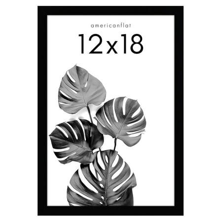 Americanflat 12x18 Poster Frame with Shatter-Resistant Glass Signature Collection Gallery Style Frames - Black