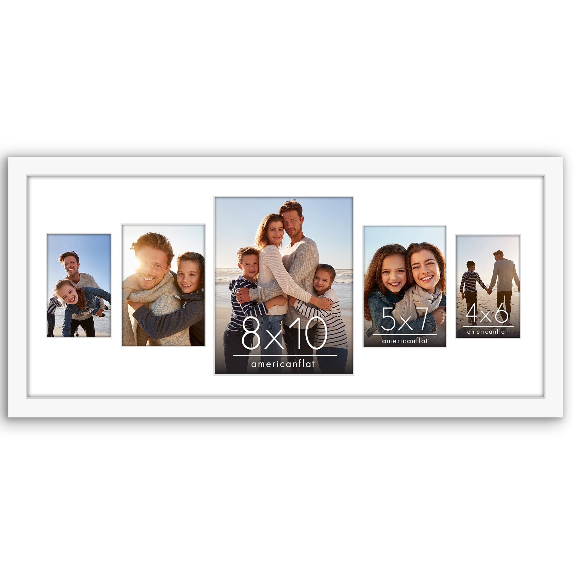 Americanflat 12x28 Picture Frame with Polished Plexiglass Collage Multi Frames Fit One Two Photos - White