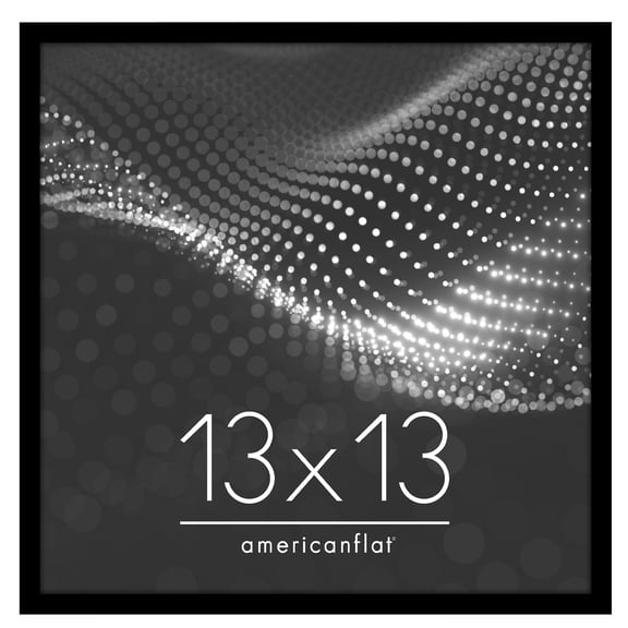 Americanflat 13x13 Picture Frame with Polished Plexiglass Streamline Collection Thin Border Square - Black