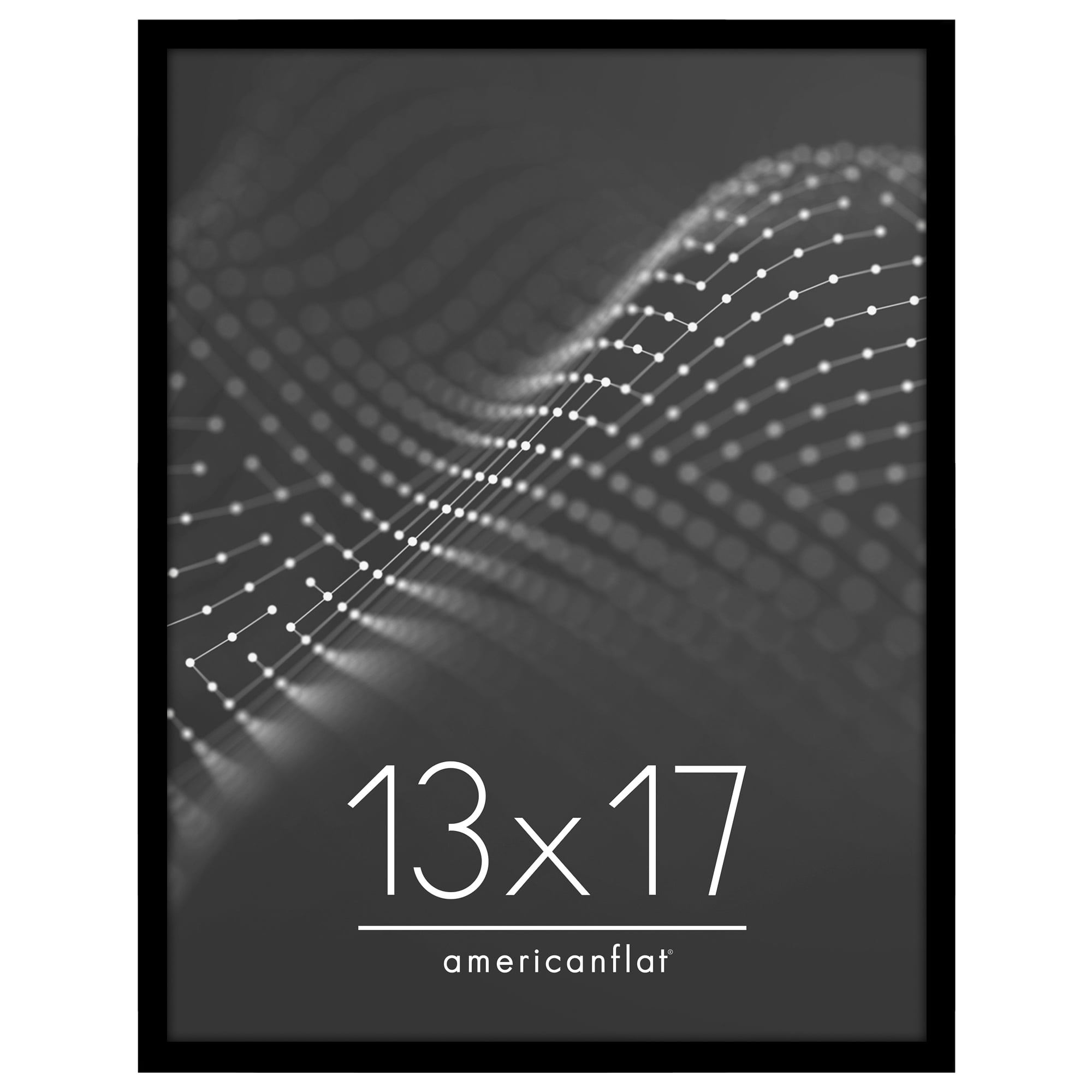 Americanflat 13x17 Picture Frame with Polished Plexiglass Streamline Collection Thin Border Wall - Black