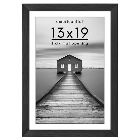 Americanflat 13" x 19" Wide Molding Picture Frame - Black