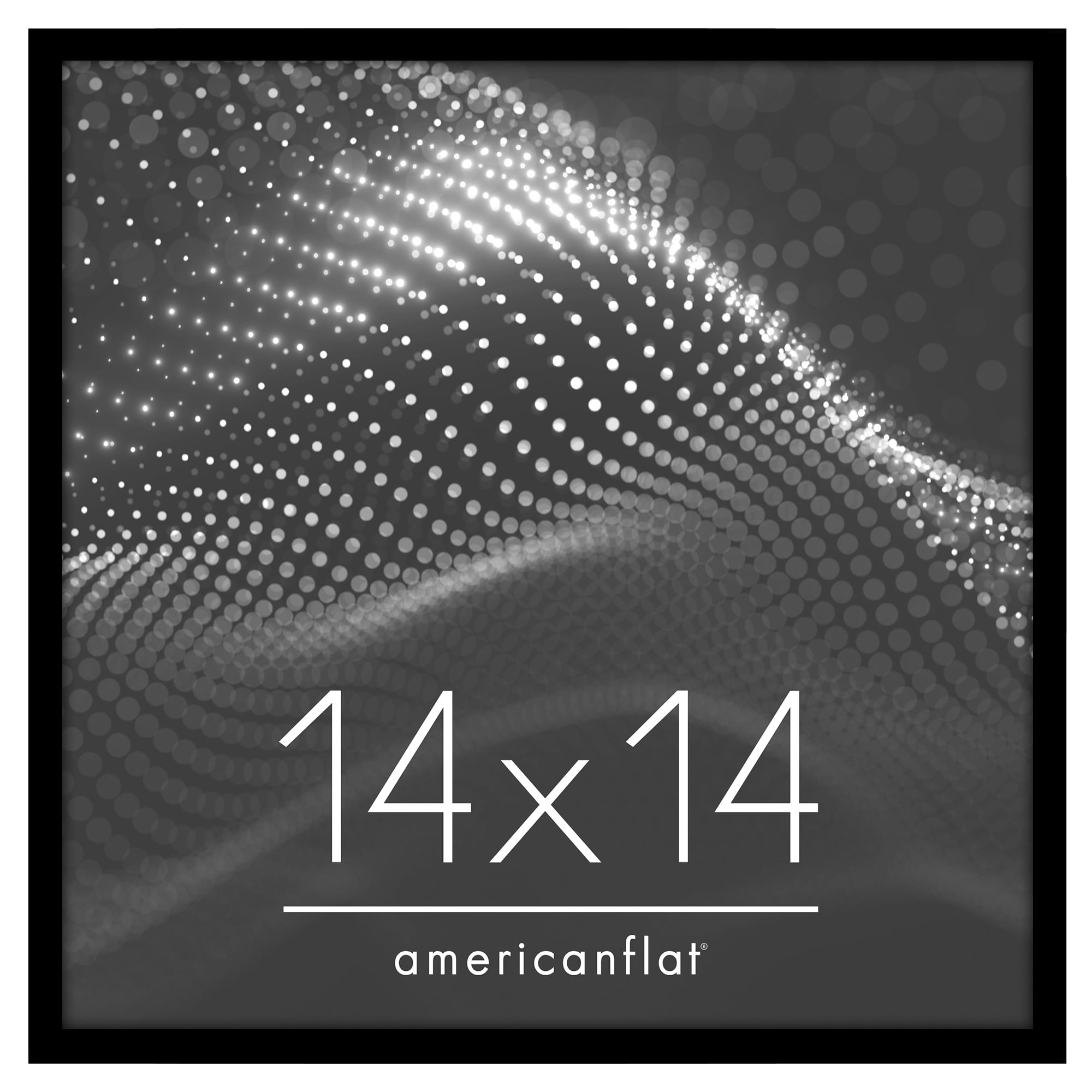 Americanflat 14x14 Picture Frame with Polished Plexiglass Streamline Collection Thin Border Square - Black