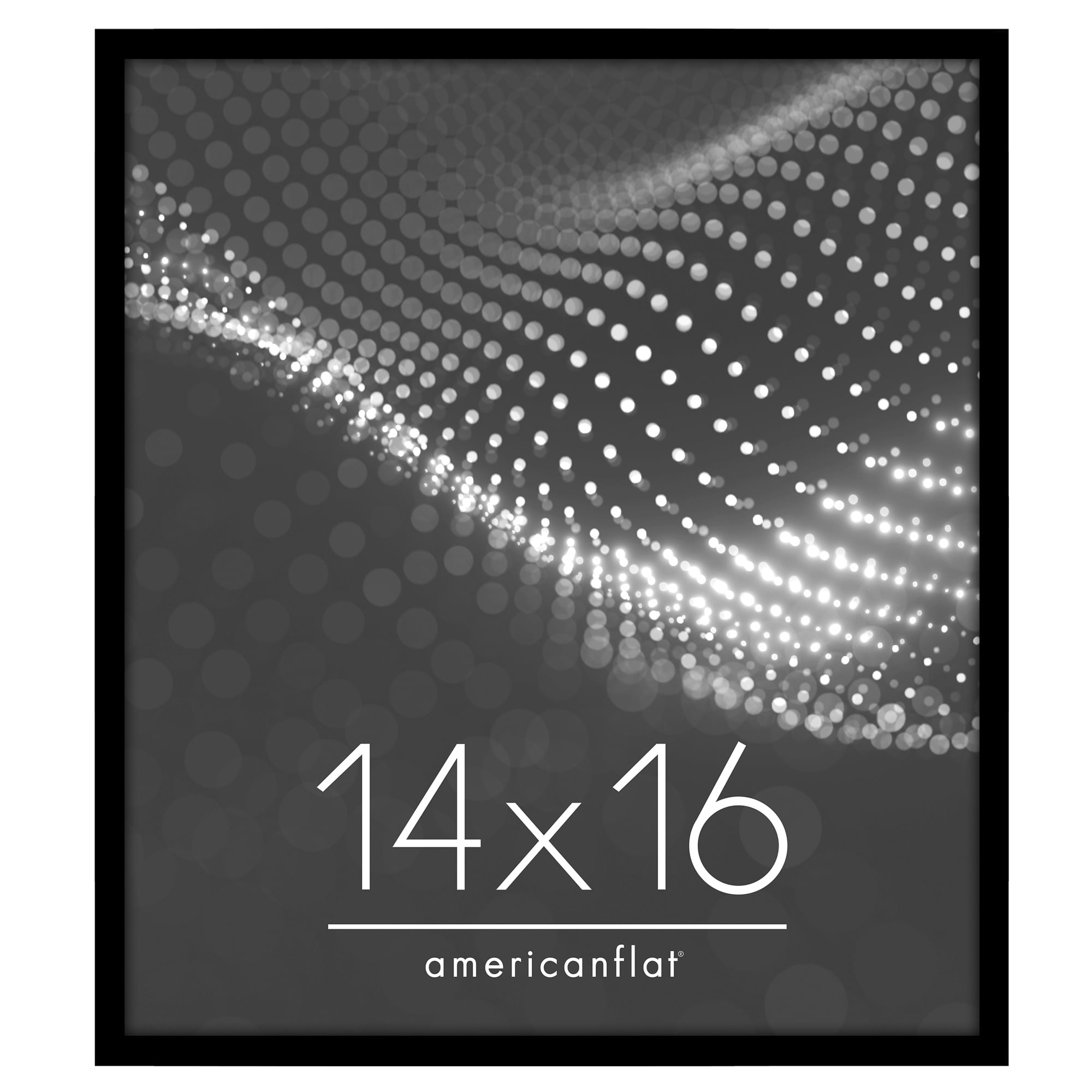 Americanflat 14x16 Picture Frame with Polished Plexiglass Streamline Collection Thin Border Wall - Black