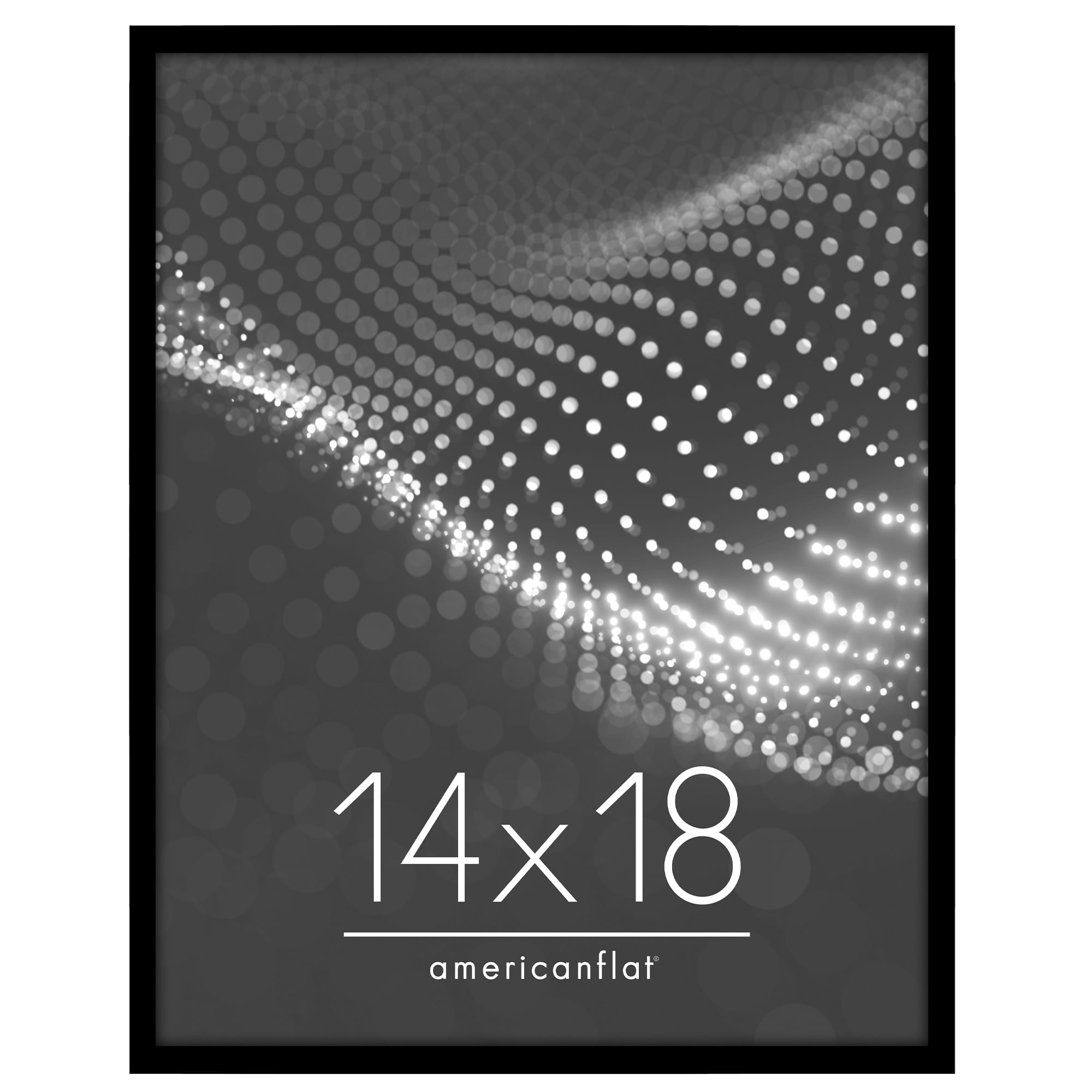 Americanflat 14x18 Picture Frame with Polished Plexiglass Streamline Collection Thin Border Wall - Black