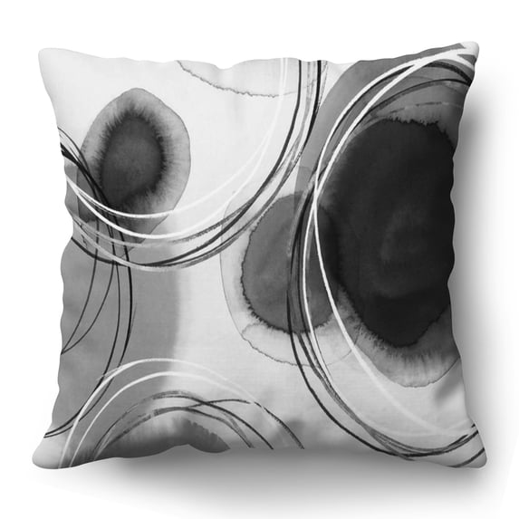 Americanflat 14"x14" Abstract Throw Pillow with Premium Polyester - Black and White