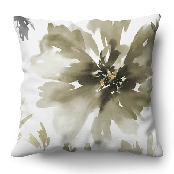 Americanflat 14"x14" Floral Throw Pillow with Premium Polyester - Sepia