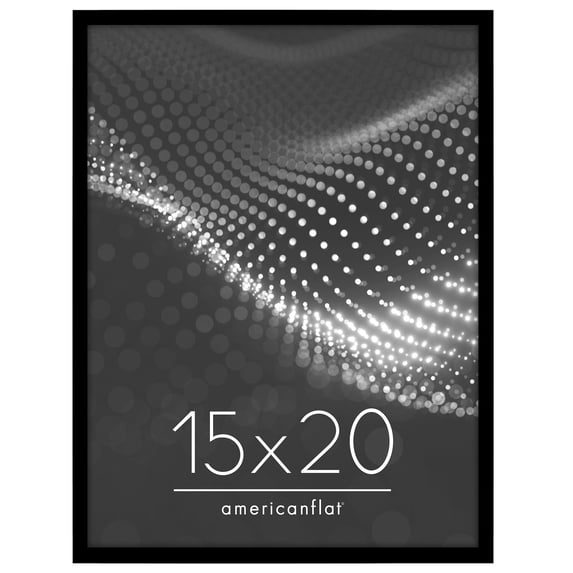 Americanflat 15x20 Picture Frame with Polished Plexiglass Streamline Collection Thin Border Wall - Black