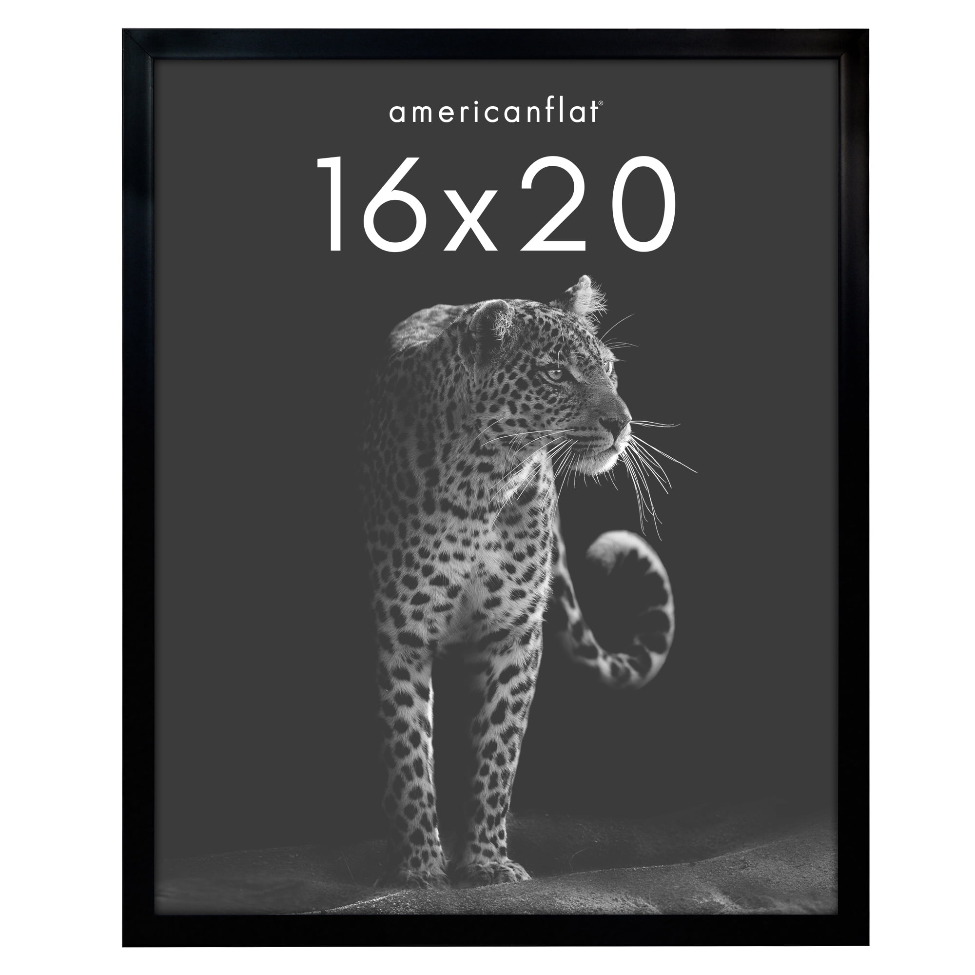 Americanflat 16x20 Picture Frame with Polished Plexiglass Soho Collection Gallery Style Deep Molding - Black