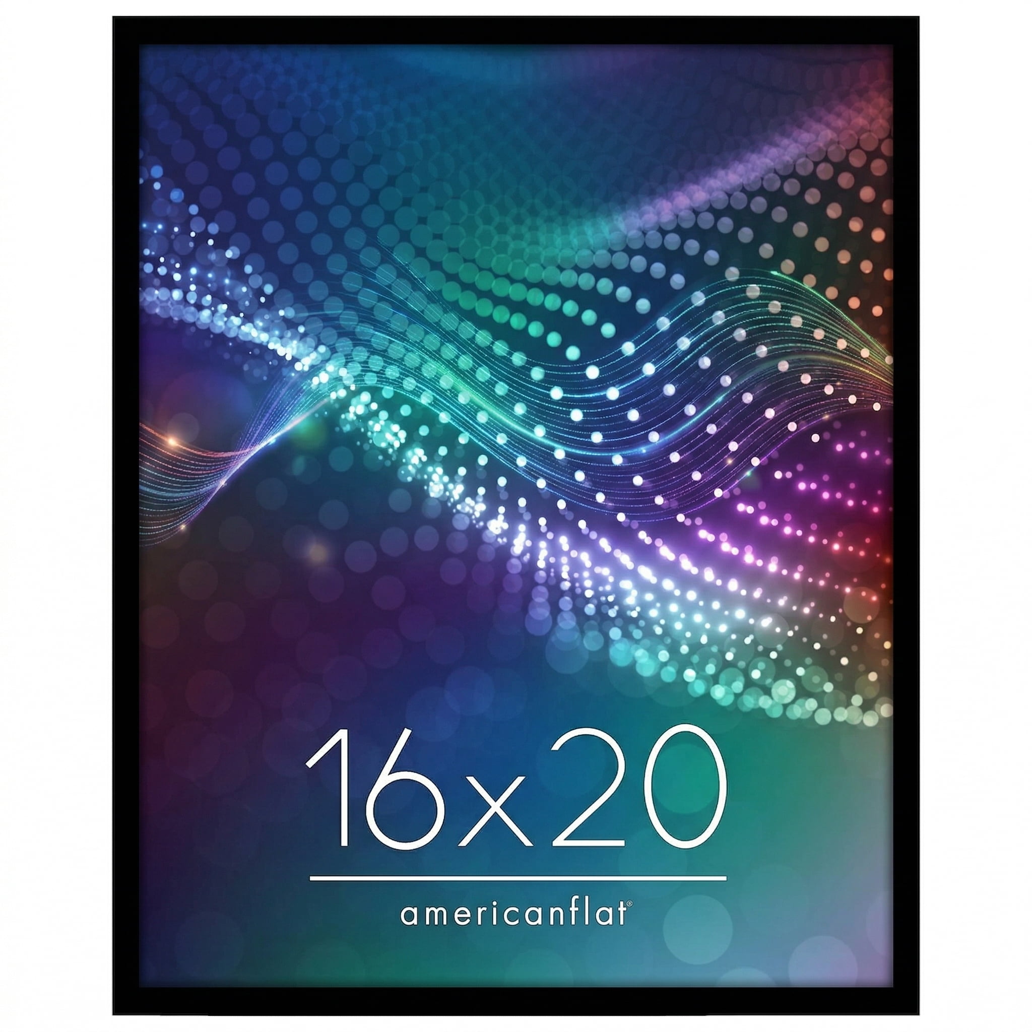 Americanflat 16x20 Picture Frame with Polished Plexiglass Streamline Collection Thin Border Wall - Black