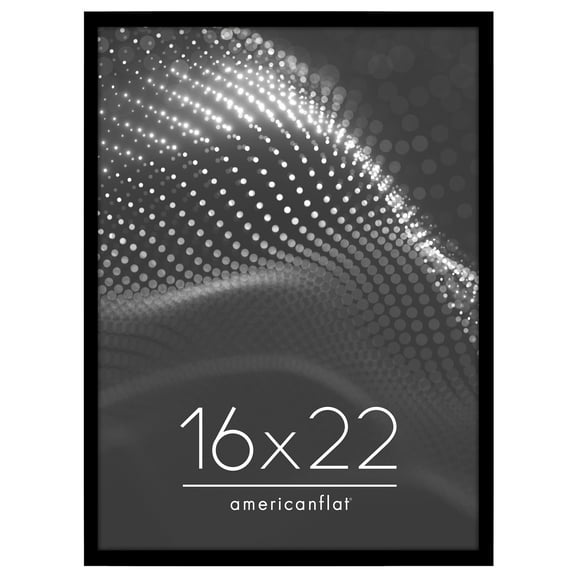 Americanflat 16x22 Picture Frame with Polished Plexiglass Streamline Collection Thin Border Wall - Black