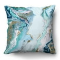 thumbnail image 1 of Americanflat 16"x16" Abstract Marble Design Throw Pillow with Premium Polyester - White and Blue, 1 of 8