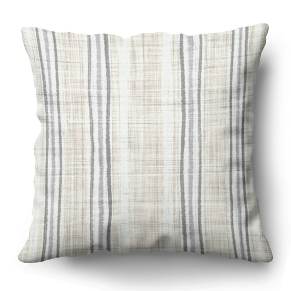 Americanflat 16"x16" Striped Pattern Throw Pillow with Premium Polyester - Cream