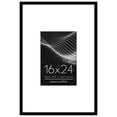 thumbnail image 1 of Americanflat 16x24 Poster Frame with Polished Plexiglass with 8x12 Mat Display Photo Streamline Thin - Black, 1 of 8