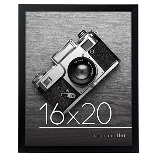Americanflat 16x20 Picture Frame with Polished Plexiglass - Epic Collection - Gallery Wall Frames with Engineered Wood - Wide Photo Frame for Wall Display - Black