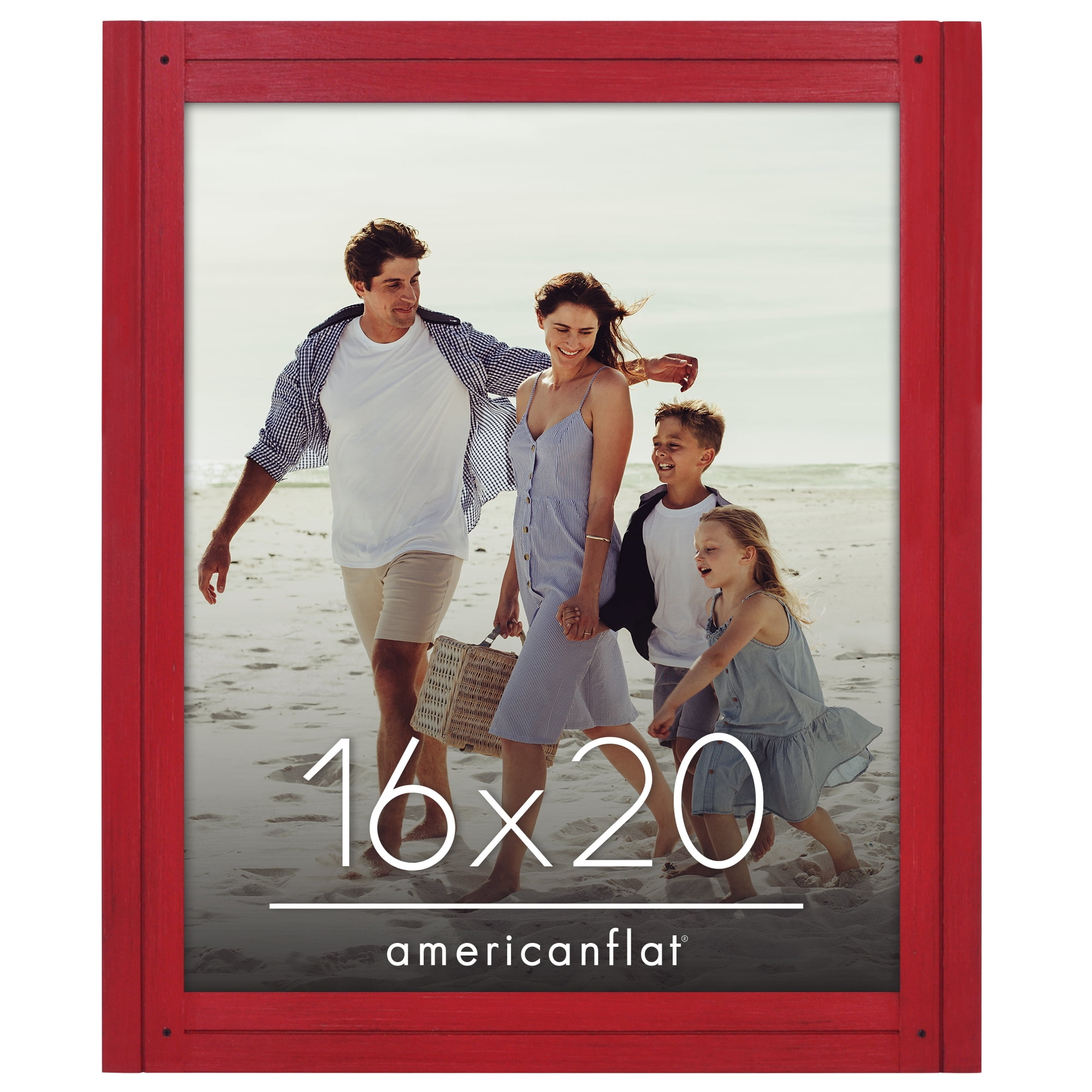 Americanflat 16 x 20 picture frame in red rustic picture frame with