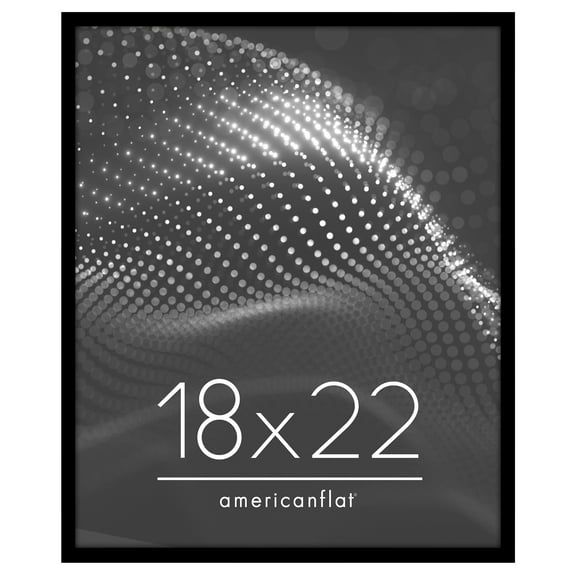 Americanflat 18x22 Picture Frame with Polished Plexiglass Streamline Collection Thin Border Wall - Black