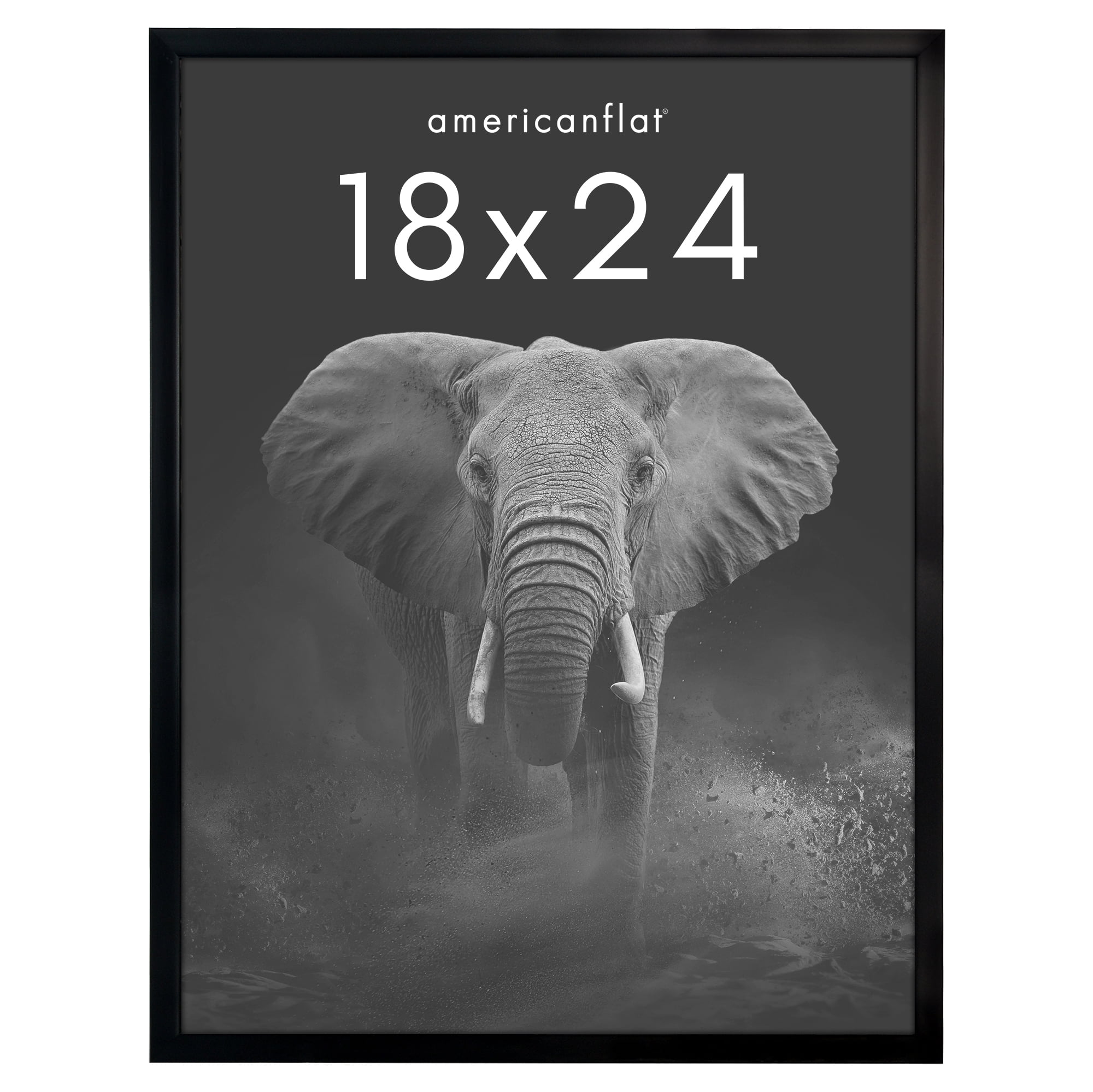 Americanflat 18x24 Poster Frame with Polished Plexiglass Soho Collection Gallery Style Deep Molding - Black