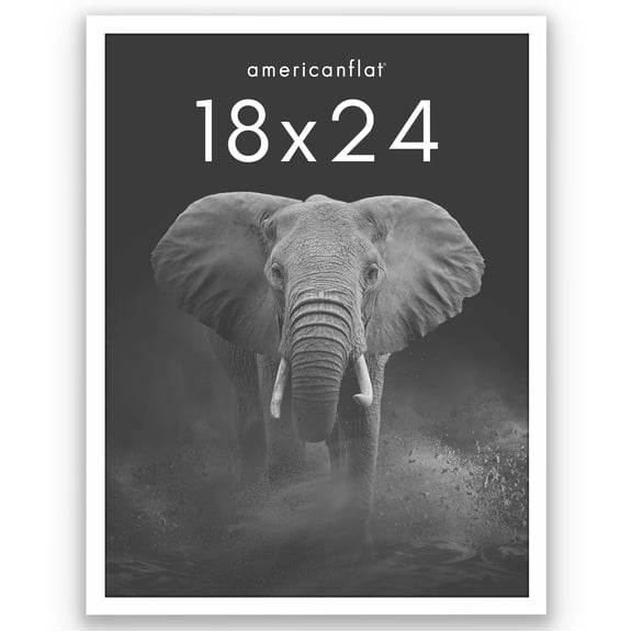 Americanflat 18" x 24" Gallery-Style Picture Frame to Secure Artwork, Prints, and Photos - White