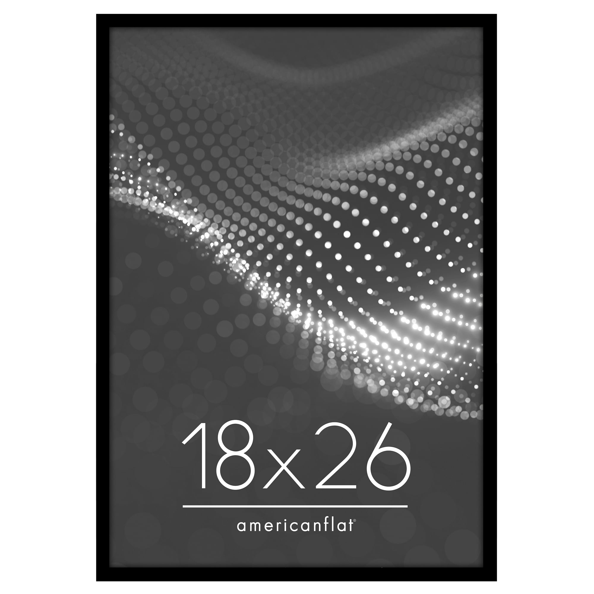 Americanflat 18x26 Poster Frame with Polished Plexiglass Streamline Collection Thin Border Wall - Black