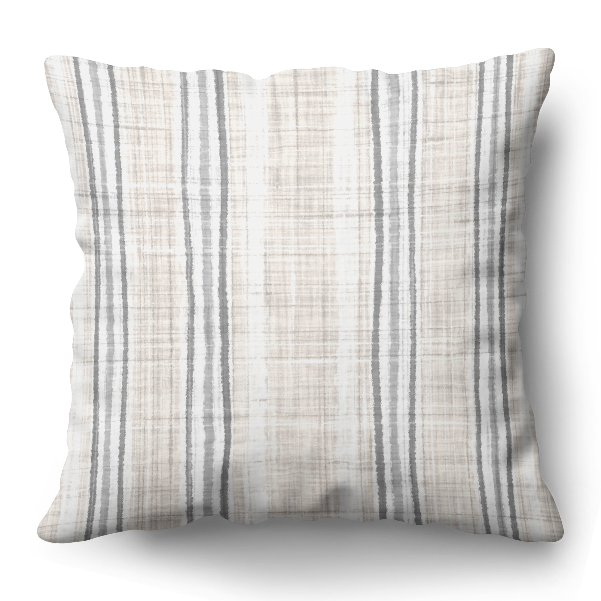 Americanflat 18"x18" Striped Pattern Throw Pillow with Premium Polyester - Cream