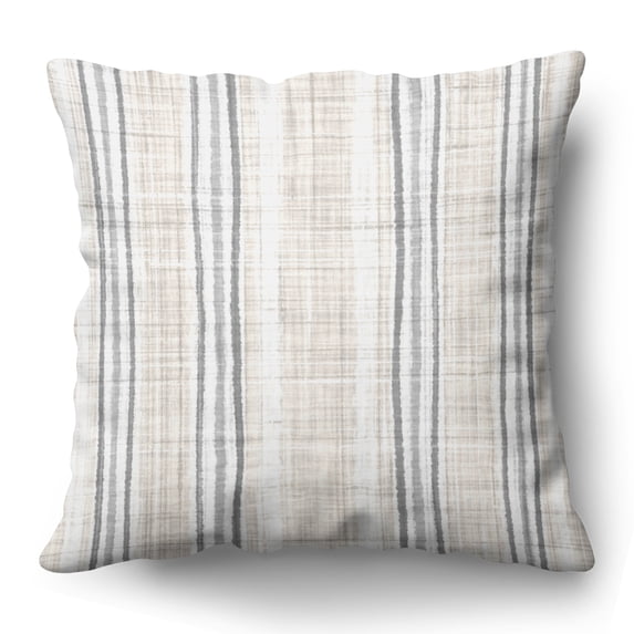 Americanflat 18"x18" Striped Pattern Throw Pillow with Premium Polyester - Cream